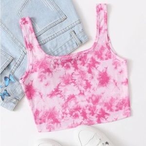 Shein pink tie dye tank size small